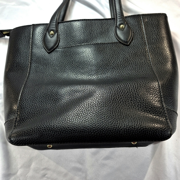Anne Klein Black Faux Leather Lion Logo Tassel Tote Bag - Picture 12 of 16